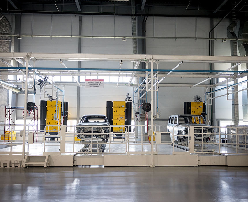 В цехе окраски кузовов  установлены